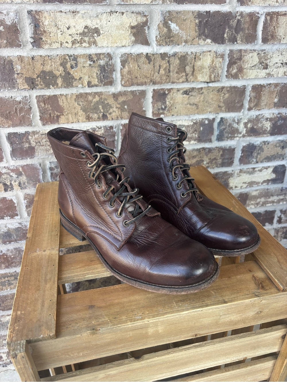 Frye Tyler Lace Up Leather Boots Men’s 11.5D Brown 3486070